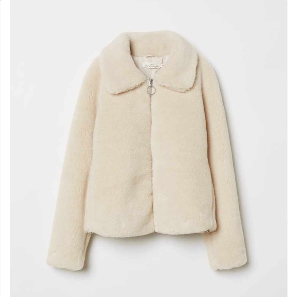 H&M short pile fur jacket NWT